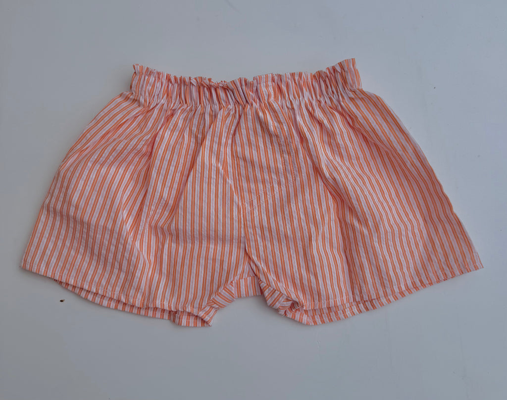 Orange & White Stripe Seersucker
