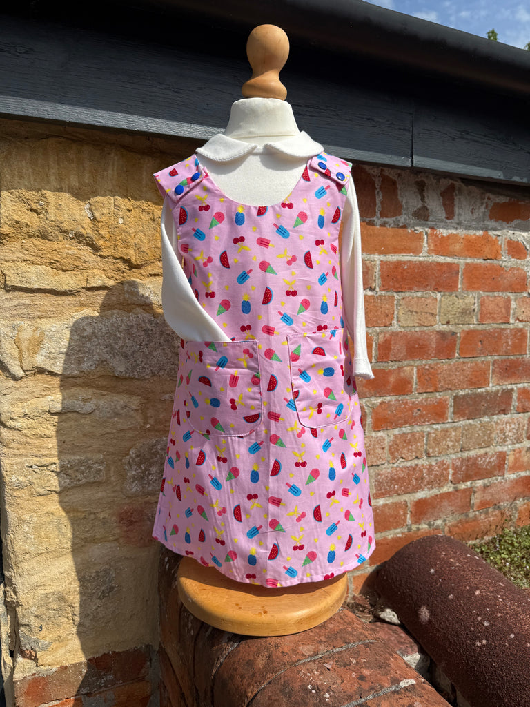 Pink Fruits & Ice Creams Pinafore