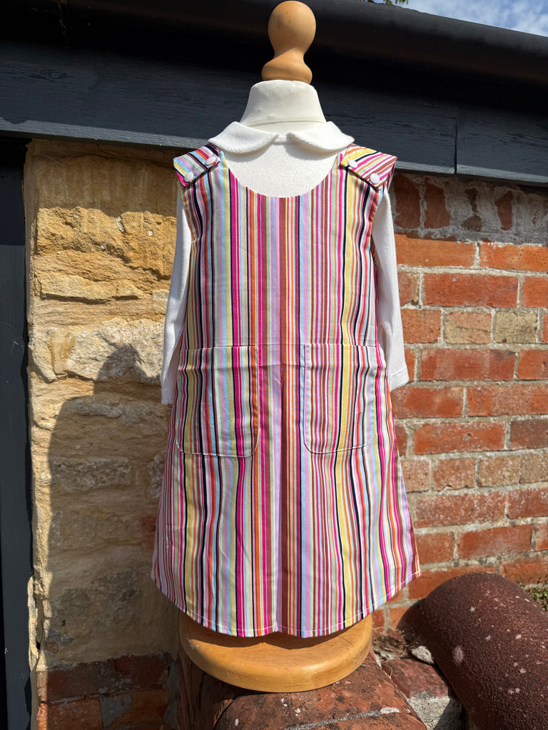 Pink Multi Stripe  Pinafore