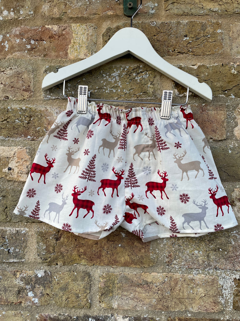 Cream Gingham Reindeer