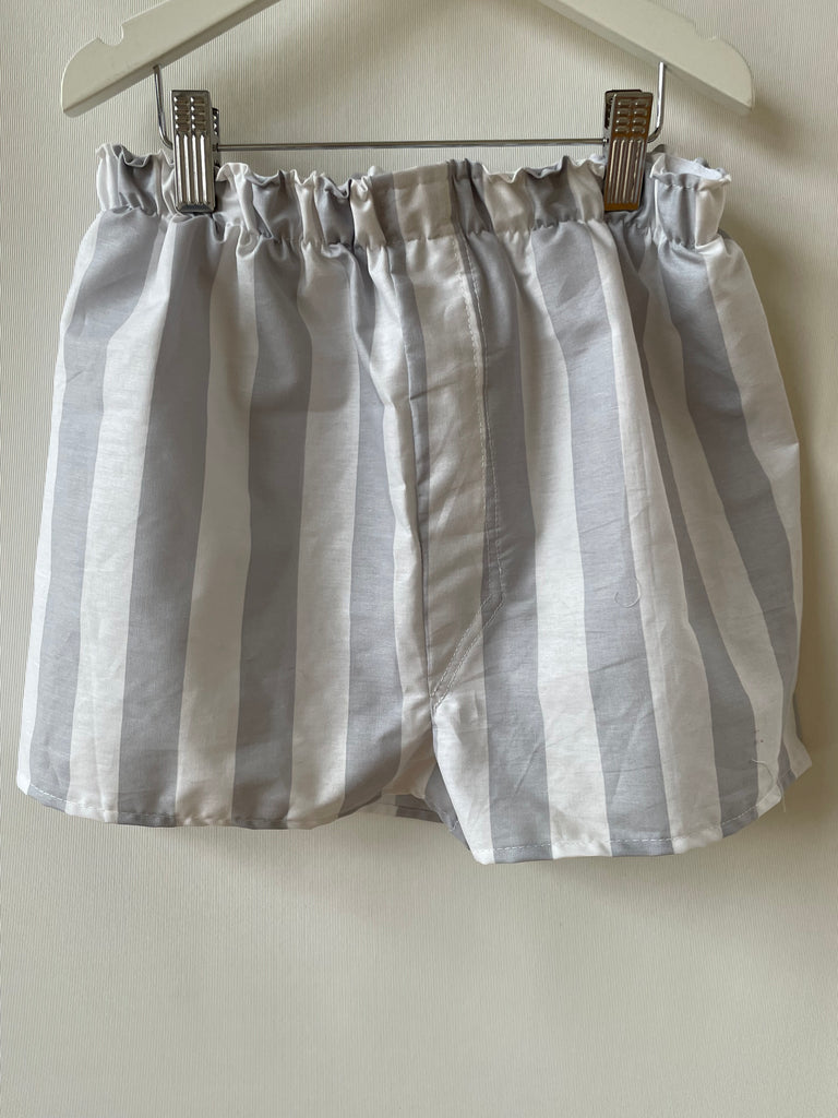 Grey & White Thick Stripe